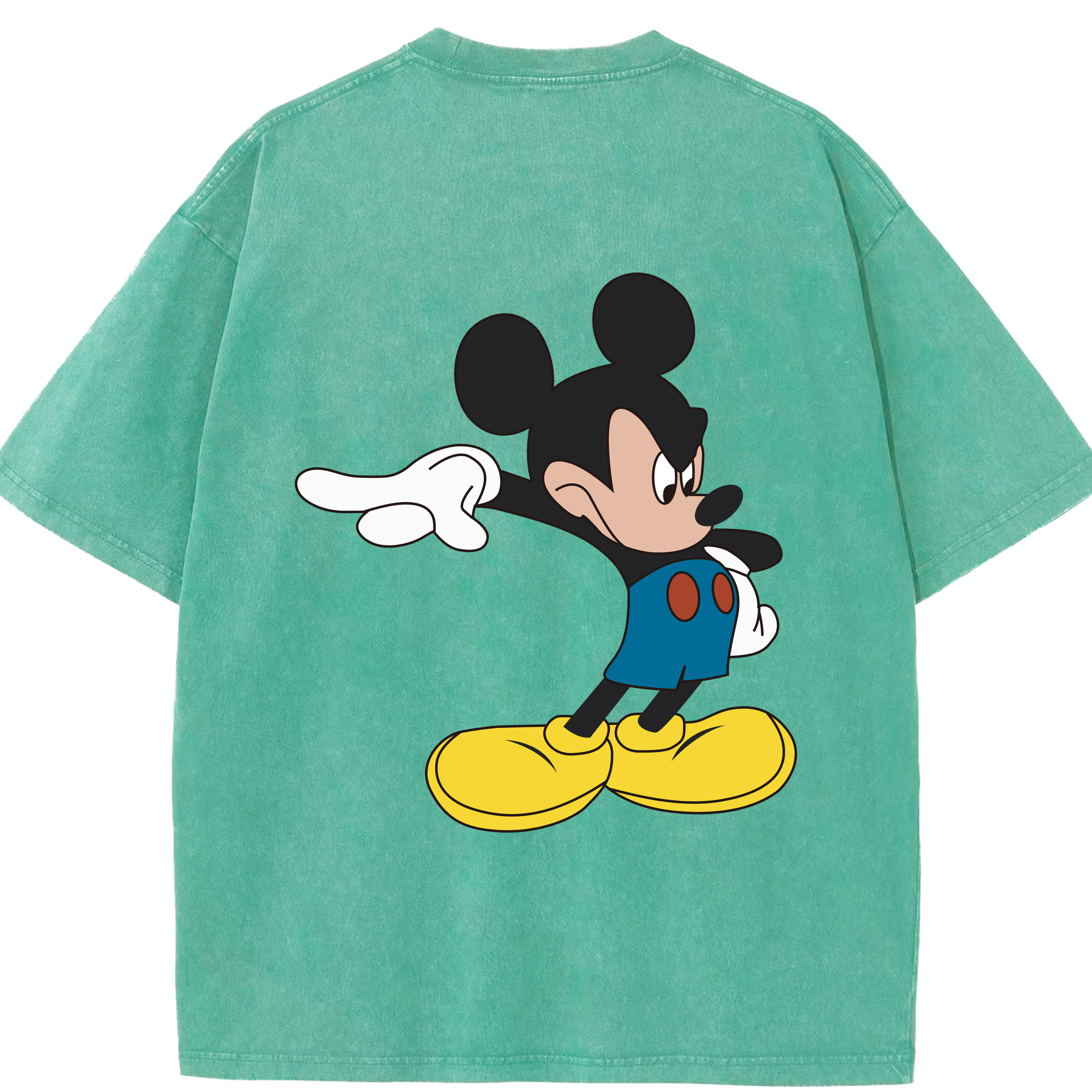 （画像用） ミッキーマウス Mickey Mouse 綿100% ヴィンテージ風 半袖Tシャツ（背面プリント）